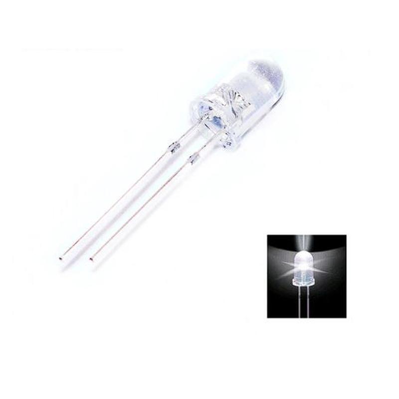 Светодиод 5мм 3В белый вечная свечка LED white 5mm 3V