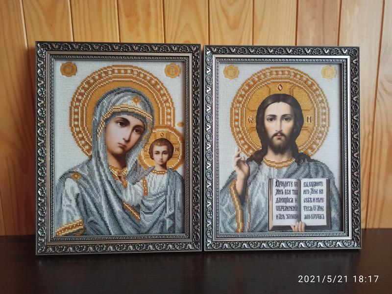 Венчальная пара икон спасатель и коканская богородица
