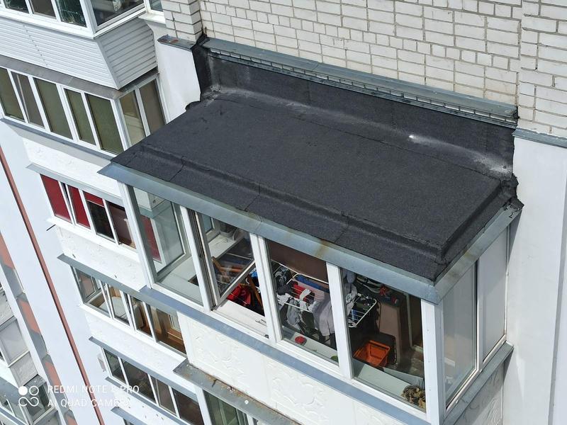 Ремонт крыши балкона последних этажей (высотные работы)
