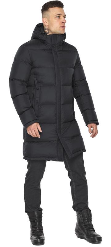 Стильная мужская чёрная куртка зимняя модель 49773