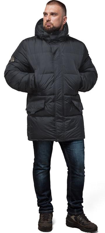 Стильная куртка мужская зимняя графитовая модель 27055