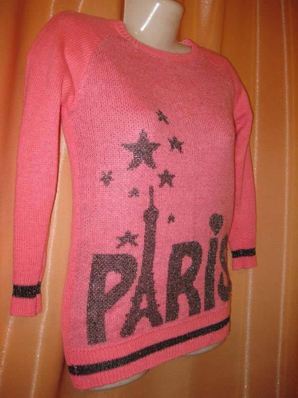 Элегантный нарядный розовый свитер кофта туника париж primark ...
