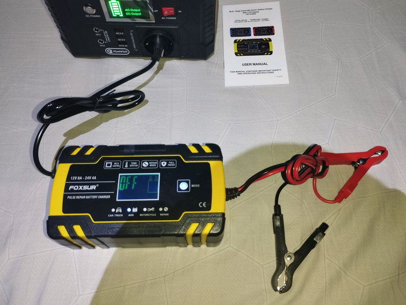 Зарядное устройство для автомобильного аккумулятора Foxsur 12V 8A: цена ...