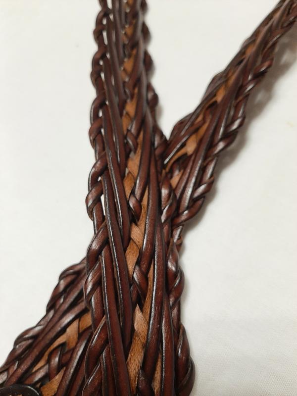 Flat Braided Leather Dark Brown