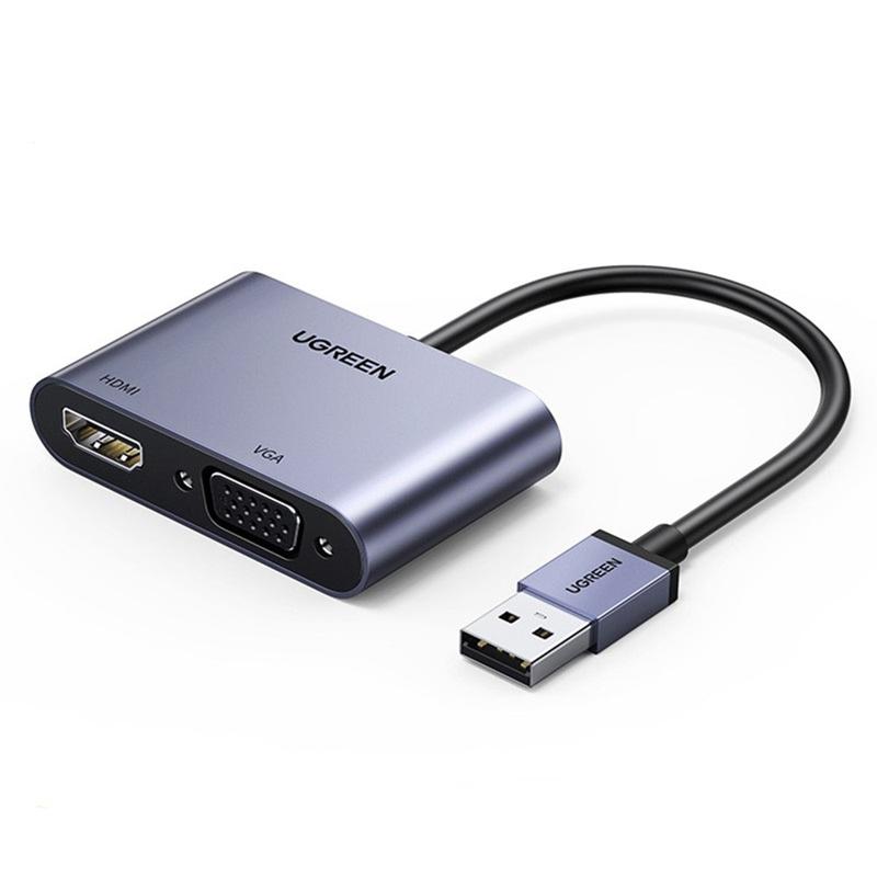 Конвертер переходник Ugreen USB 3.0 To HDMI / VGA с USB кабеле ...