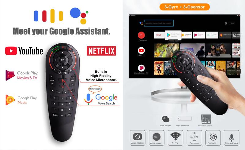 Пульт G30S AIR MOUSE Гироскоп, Микрофон 33 кнопки Аэро Мышка - 355