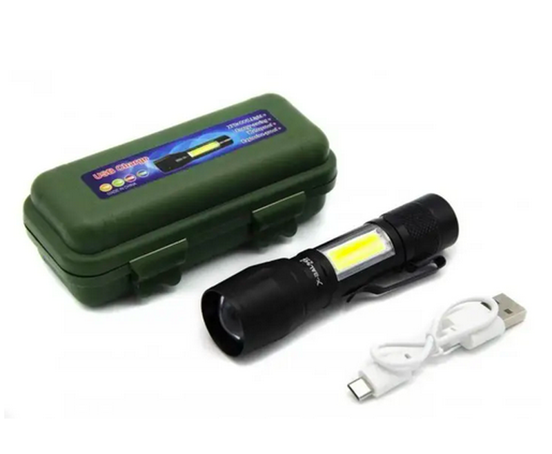 Фонарь LED светодиодный для охоты, рыбалки, ручной аккумуляторный