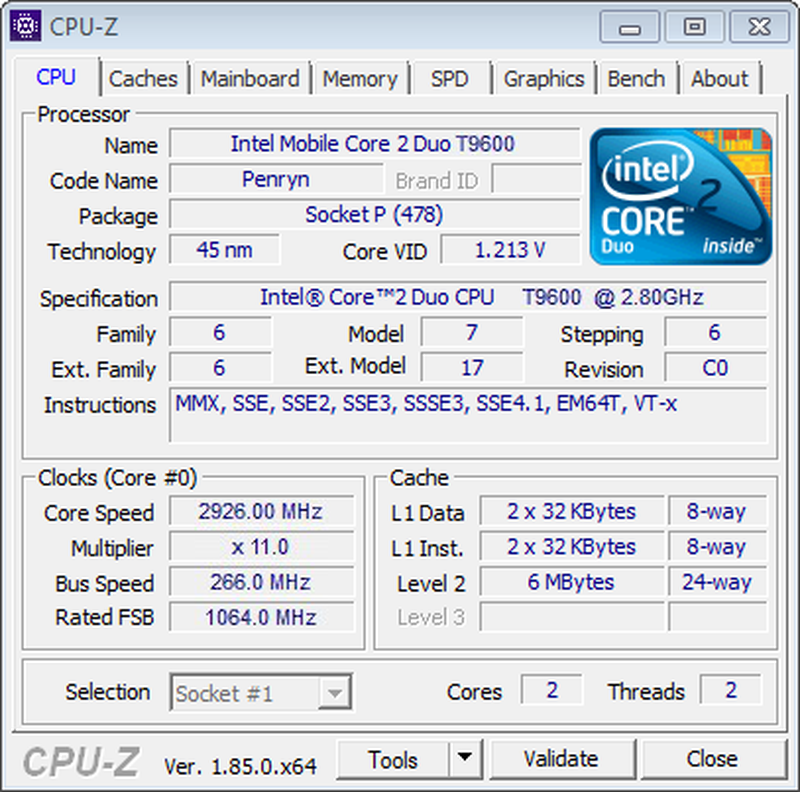 Совместимость процессора t7600 и t9600