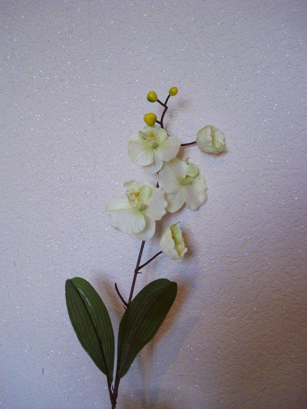 Искусственные цветы орхидеи молочного цвета