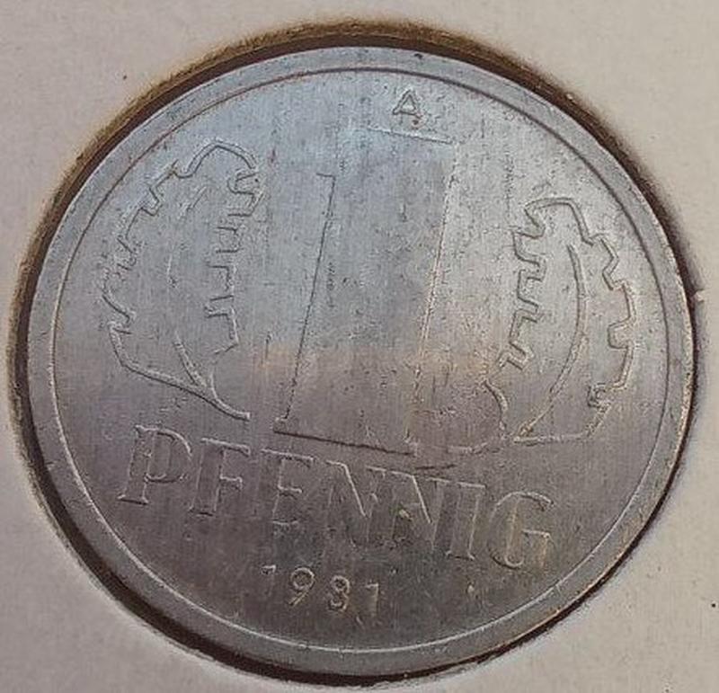 Монета Германия - ГДР 1 пфенниг, 1981 года