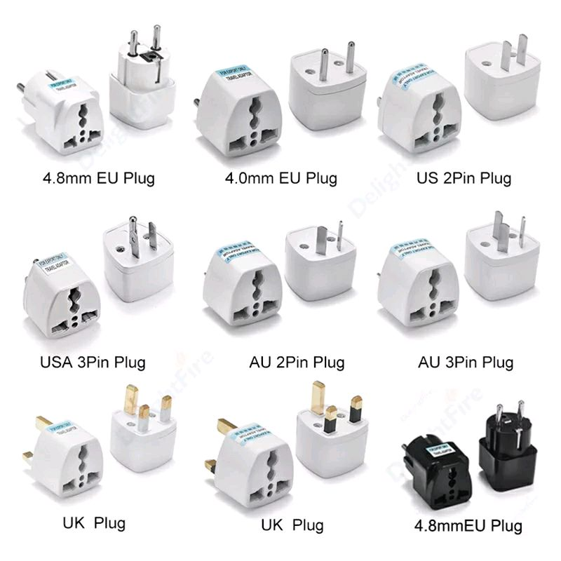 Универсальный адаптер переходник UK / AU / EU / USA 3pin 2pin: цена 99 ...