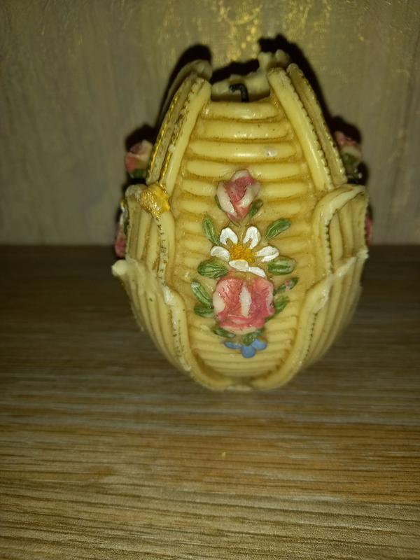 Свічка старовинна декоративна Пасхальне плетене яйце Німеччина.