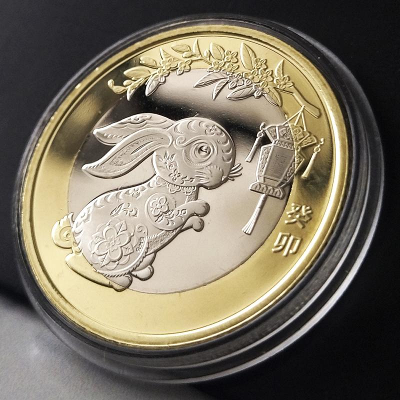 Монета Год Кролика, Китай, 10 юань, биметал, 2023