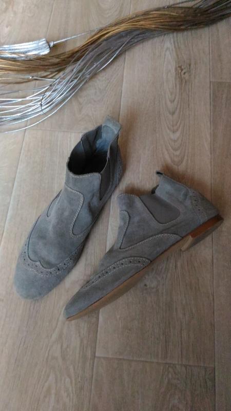 Замшевые женские ботинки челси, размер 40