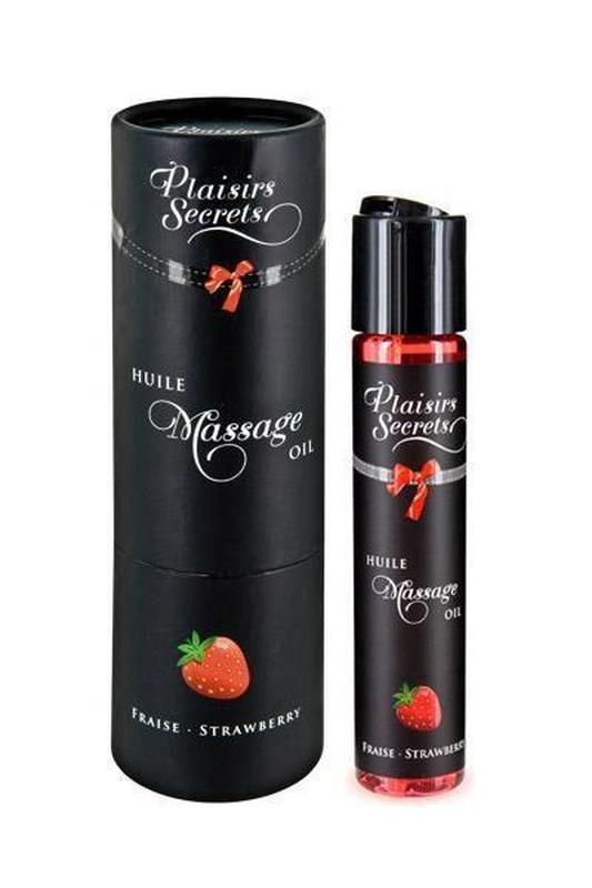Массажное масло Plaisirs Secrets Strawberry (59 мл) с афродизи...