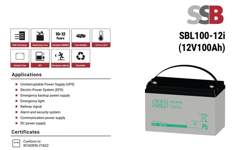 Аккумулятор гелевый SSB SBL 100-12i GEL (100Ah, 12V) 100Ач 12В - 10700 ...