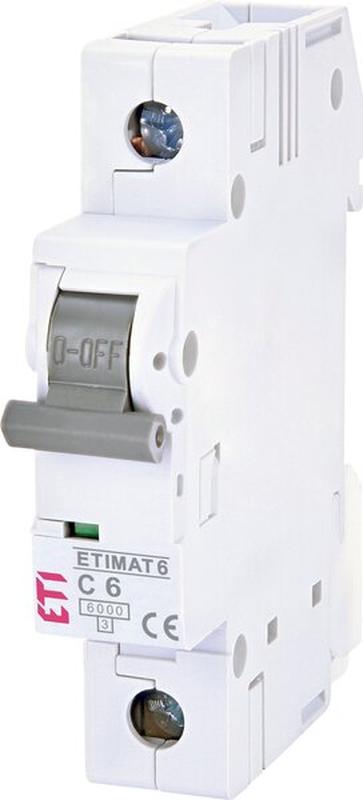 Автоматический выключатель ETI серии ETIMAT6 1P 6A 6,0kA С