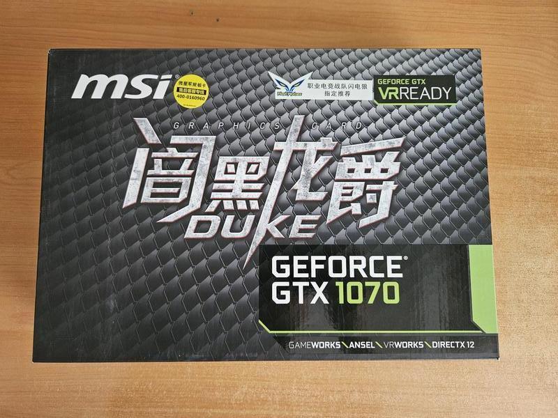 Видеокарта MSI GeForce GTX 1070 Duke