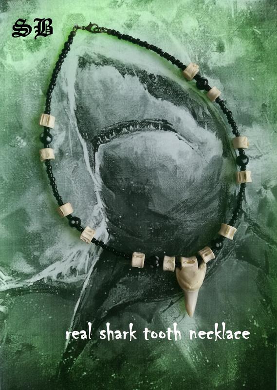 Мужской чокер-украшение real shark tooth necklace(оригинал)
