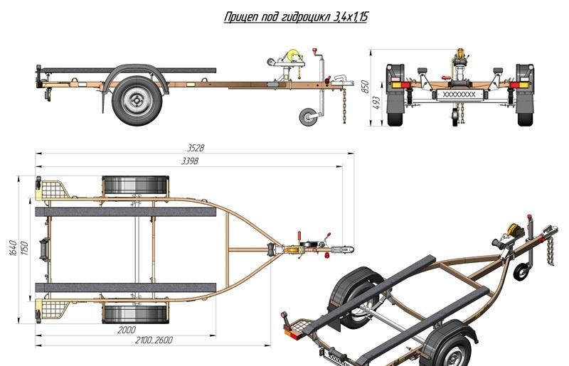 Прицеп для лодки пвх чертеж