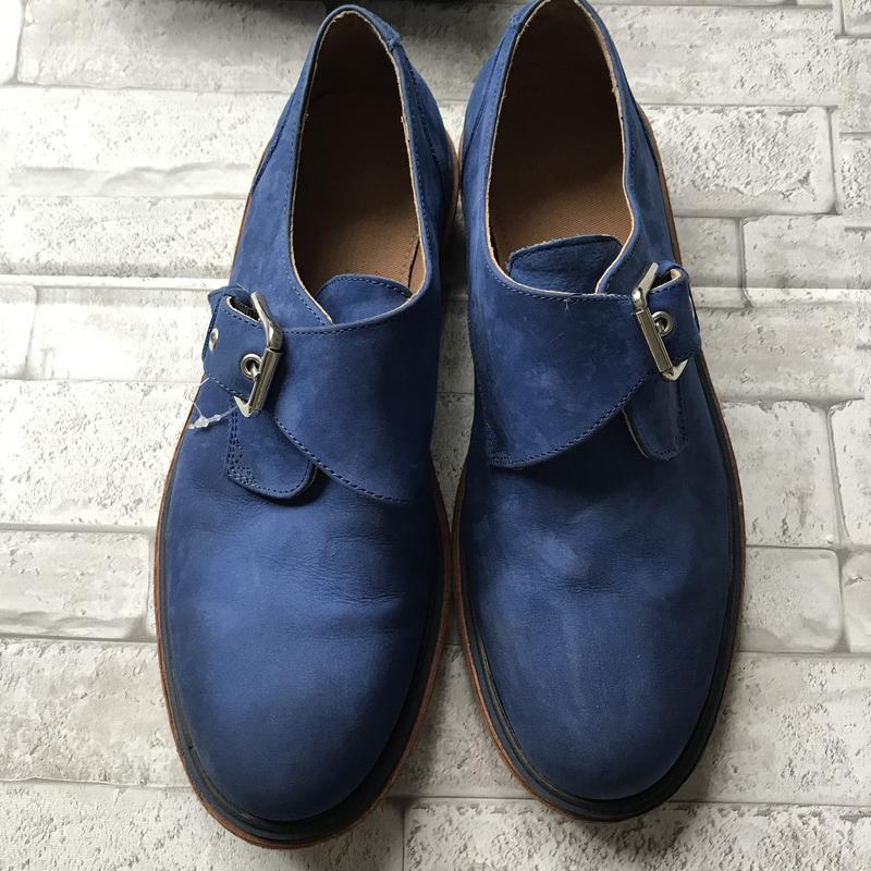 Мужские кожаные синие туфли лоферы португалия 41