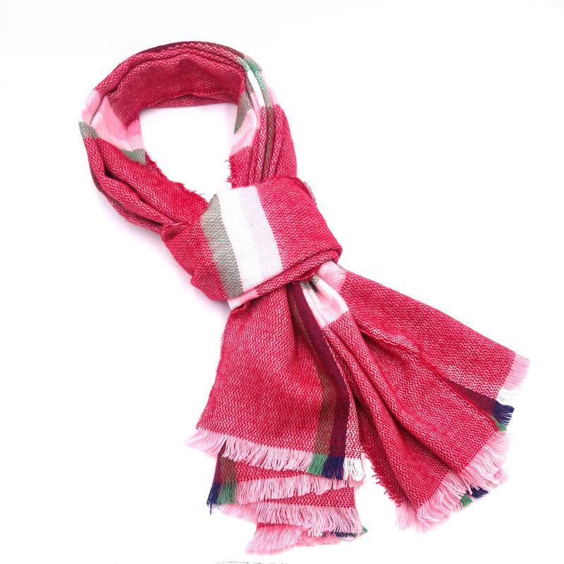 Акриловый женский/мужской шарф розовый, мягкий шарф молодёжный...