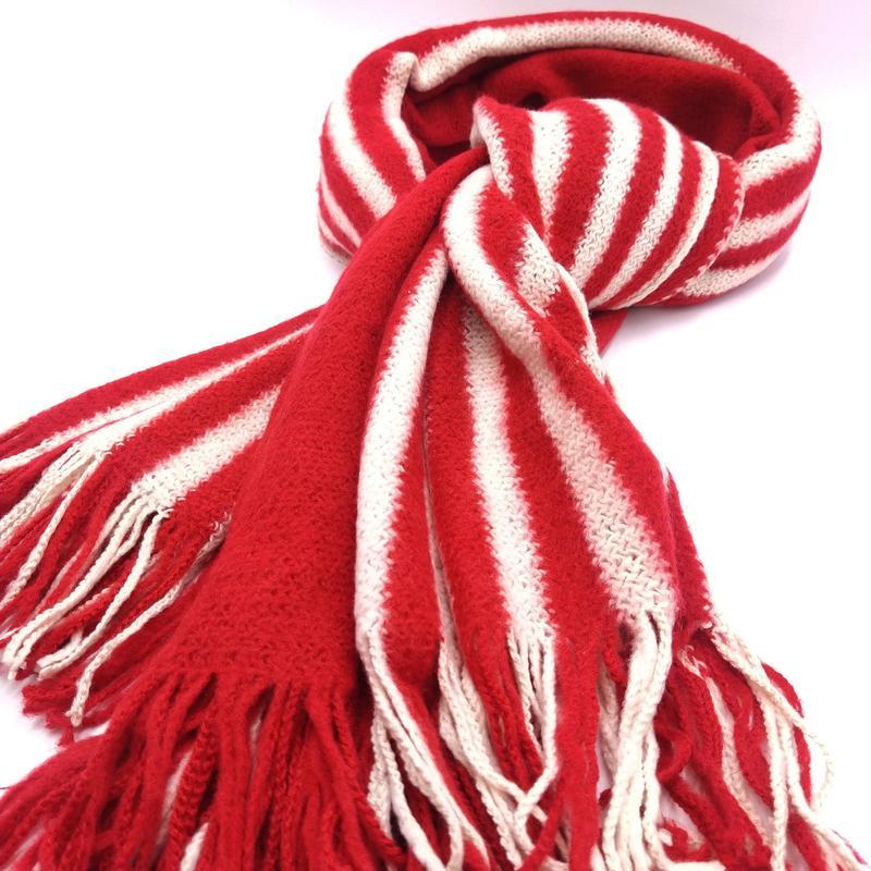 Красивый женский/мужской шарф красный\белый, мягкий шарф молод...