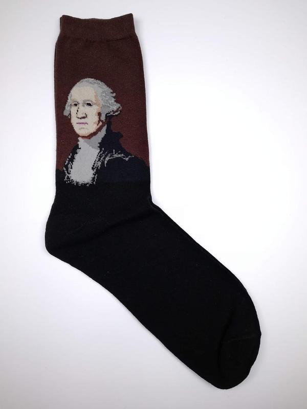 Черные носки с рисунком Джордж Вашингтон