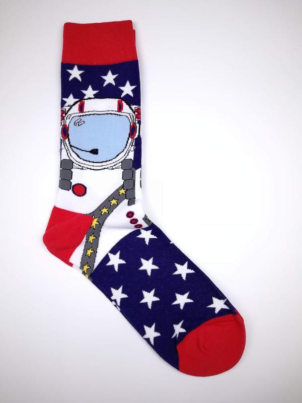 Мужские хлопковые оригинальные носки с принтом Космонавт