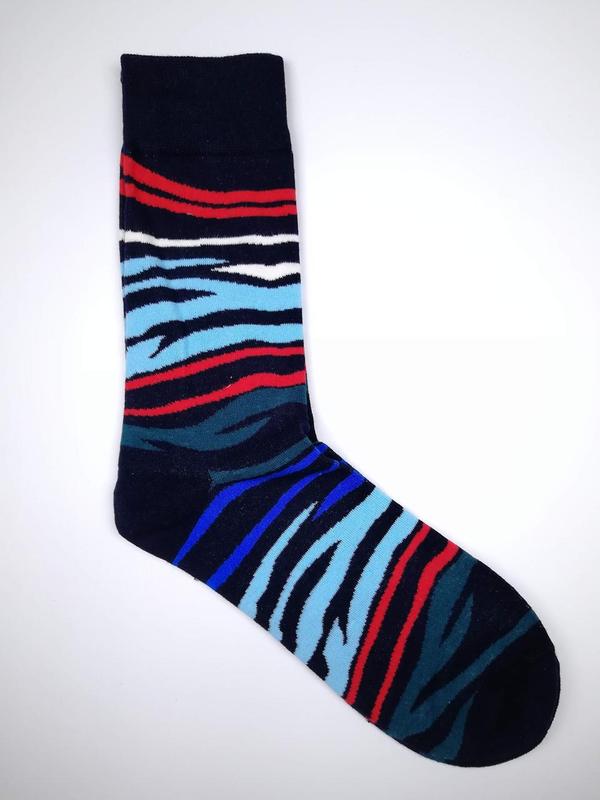 Оригинальные молодежные носки с принтом Цветная зебра