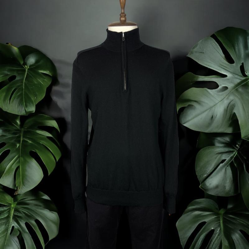 Черный шерстяной пуловер на полумолнии gap