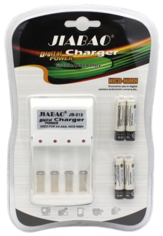 Универсальное зарядное устройство для батареек AAA AA Jiabao + 4