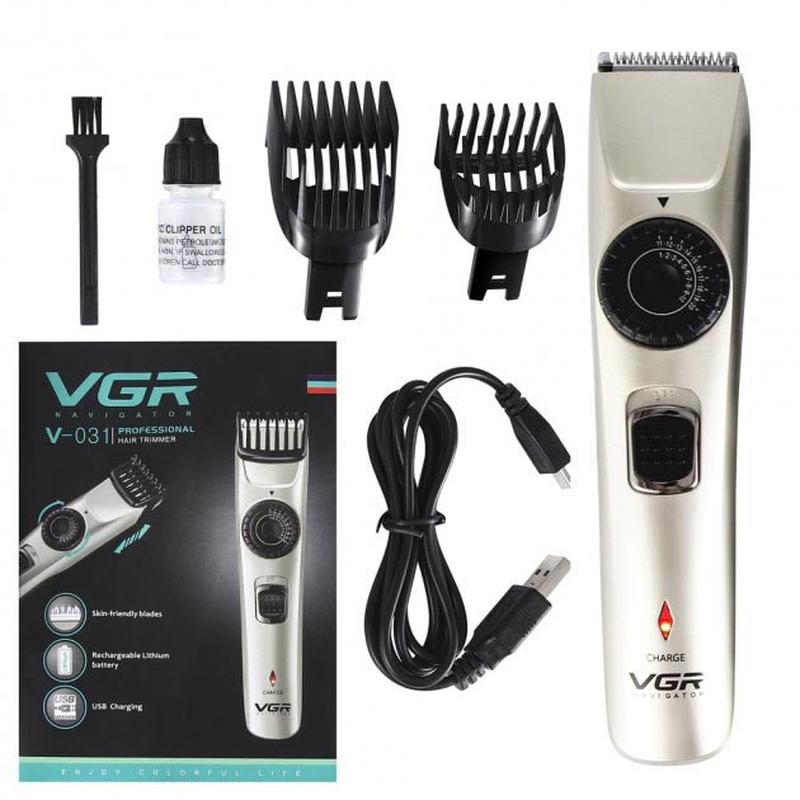 Машинка для стрижки волосся бездротова VGR V-031 Тример для голін