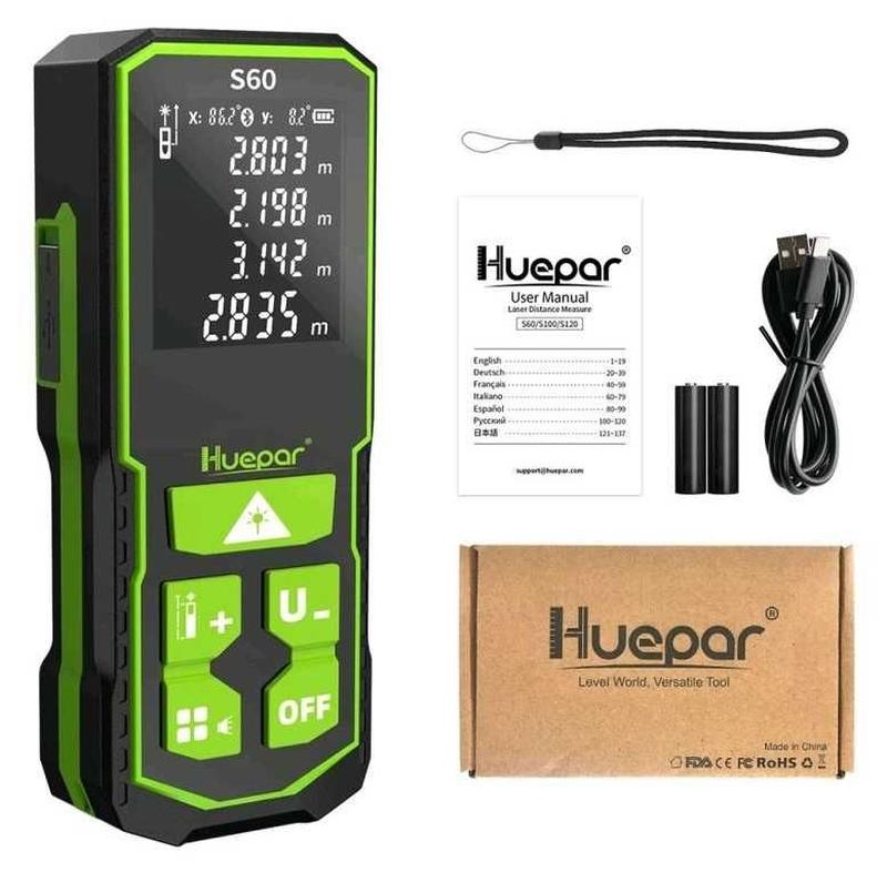 Лазерний далекомір Huepar S60 + 2 акумулятори