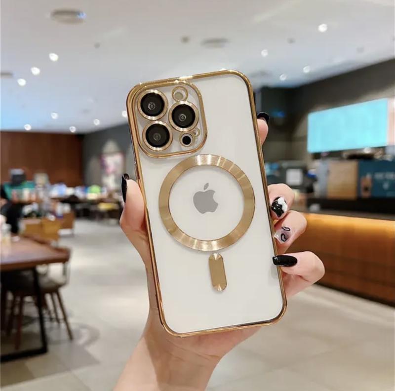 Прозрачно-золотой чехол захистом на камеру для Iphone 14 Pro Max: цена ...