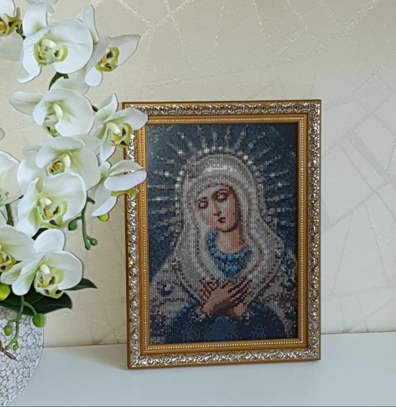 Алмазна вишивка,готова картина ікона Пресвятої Богородиці
