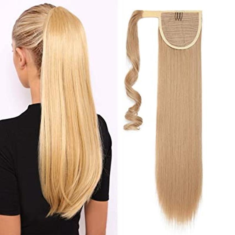 Женские накладные длинные термо волосы хвост шиньон 65 см