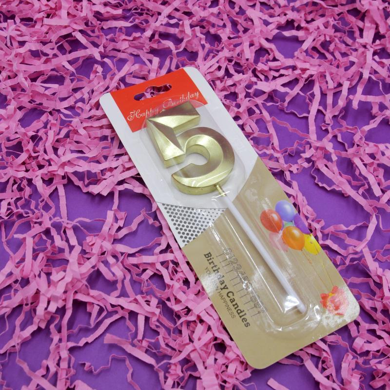 Свечка на торт 3d цифра 5, свеча тортовая декоративная на подс... - 40 ...