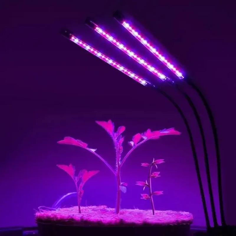 Фитолампа светодиодная для растений c таймером и 3 прутами