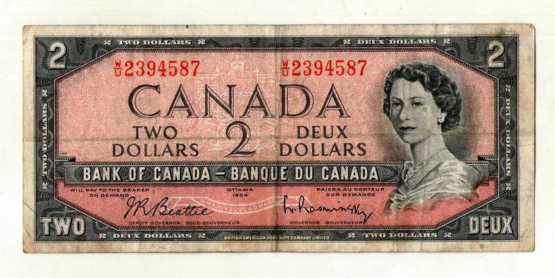 Канада 1 доллар / 2 Dollar 1954 Молодая Елизавета II №606