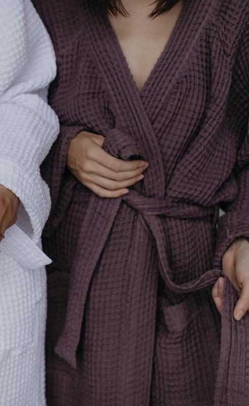 Вафельний халат фіолетового кольору