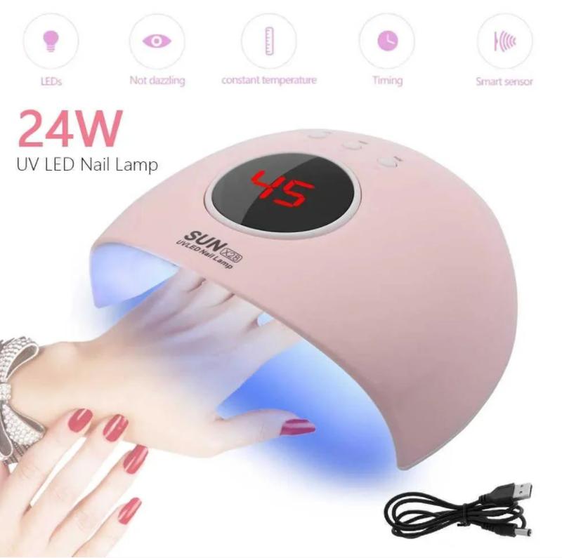 Лампа УФ SUN X28, LED лампа для манікюру і педикюру гель лаку - 250 ...