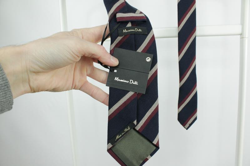 Прекрасна краватка галстук massimo dutti wool/cotton double st...