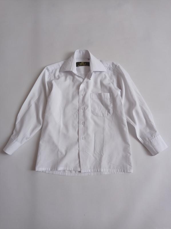 Белая рубашка с длинными рукавами 104 размер.