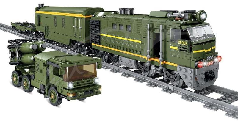 Конструктор ZIPP Toys Потяг DF2159 з рельсами. Колір: зелений