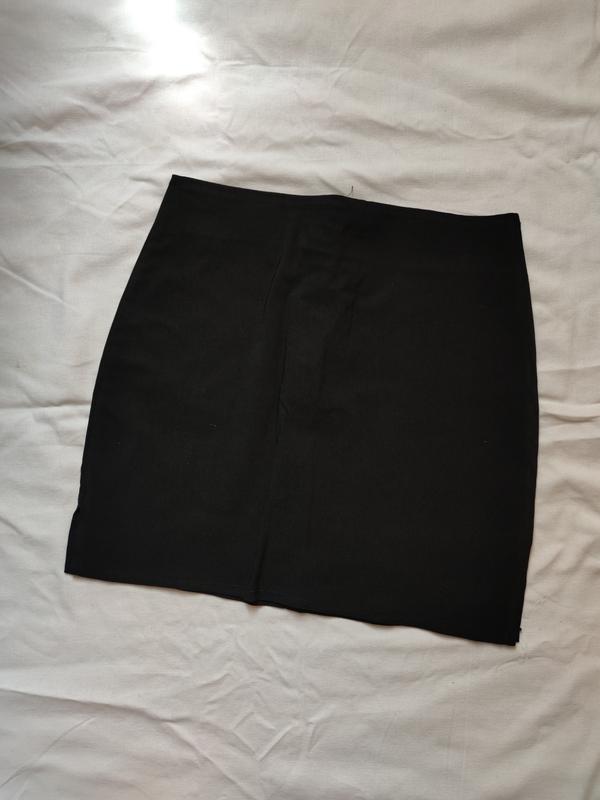 Мини юбка черная, мини юбка с боковыми разрезами,базовая мини ...