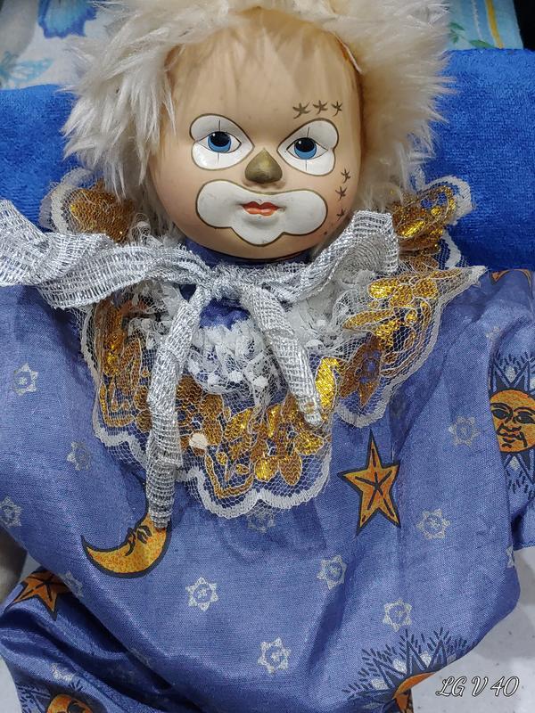 Винтажная фарфоровая коллекционная кукла клоун kein spielzeug