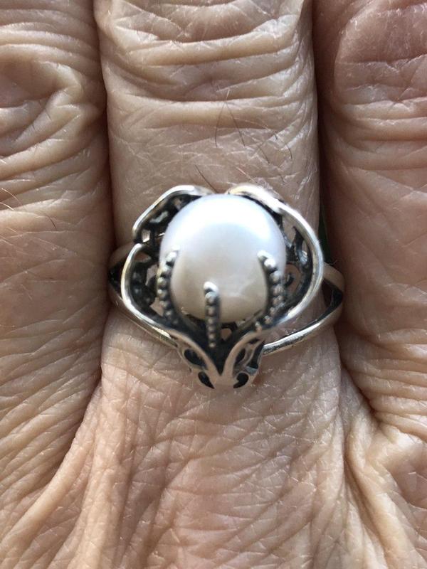 Кольцо серебряное с жемчугом Лили 11243ж, 19 размер