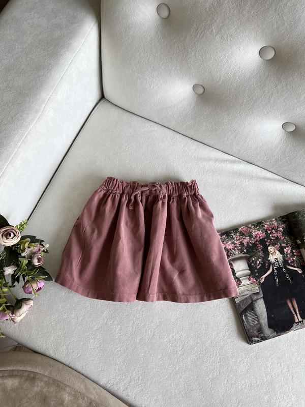 Розовая вельветовая юбочка для девочки zara
