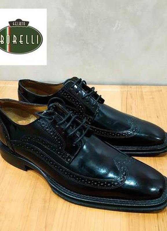 Непревзойденные кожаные туфли броги элитного итальянского брен...